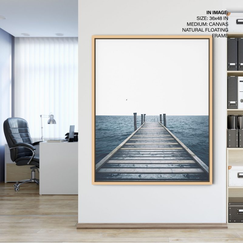 Blue sea wooden pier Framed Wall Art, Wall Décor, Paintings, Wall