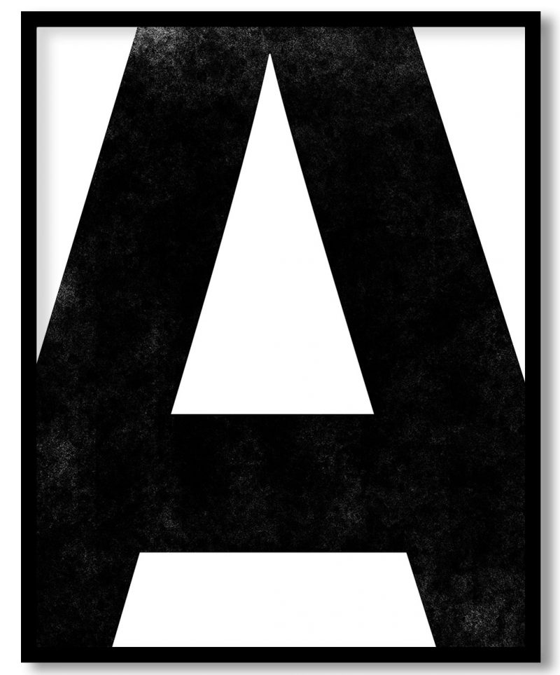 Framed Wall Art - Monogram Capital Letter (1) - Minimalistic Monochrome ...