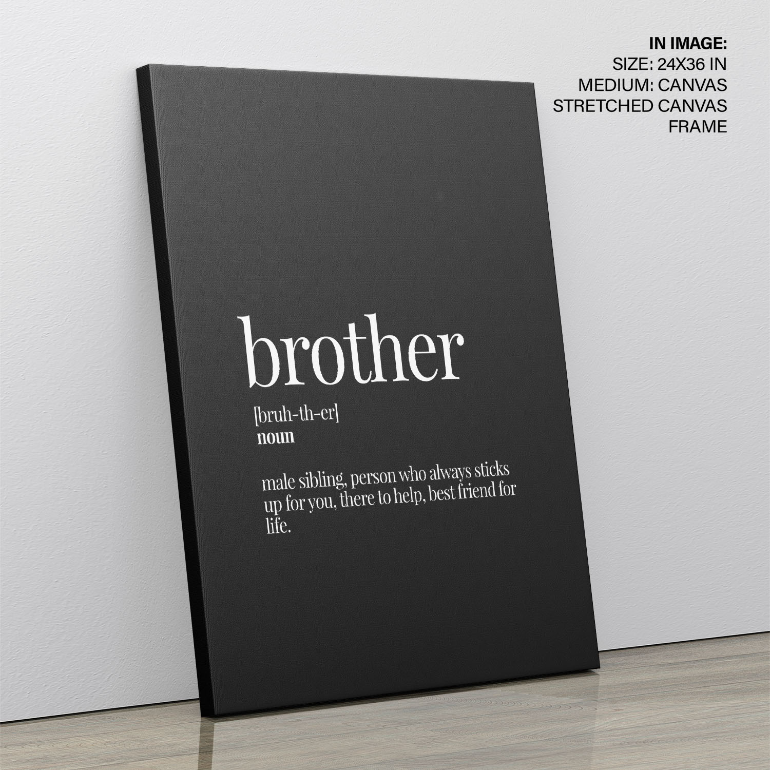 Brother Funny Dictionary Definition Framed Wall Art, Wall Décor