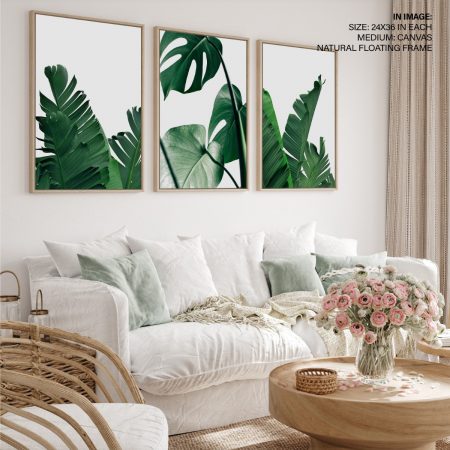 Tropical Leaves Close Up Framed Wall Art Set Of 3 Nature Abstract Photography Choose Size And Frame Color Décor Paintings Coverings Decals More - Tropical Wall Decor Framed Tropical Leaves Close Up Framed Wall Art Set Of 3 Nature Abstract Photography Choose Size And Frame Color Décor Paintings Coverings Decals More - Tropical Wall Decor Framed