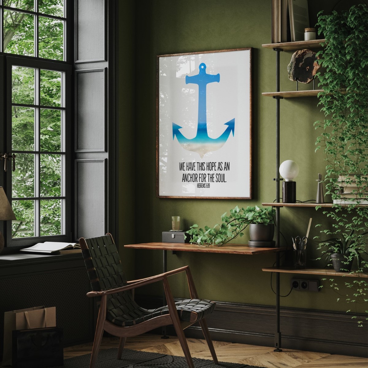 Bible verse anchor wall art print framed art for the soul, wall decor
