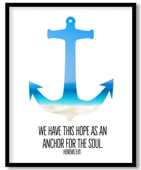 Bible verse anchor wall art print framed art for the soul, wall decor ...