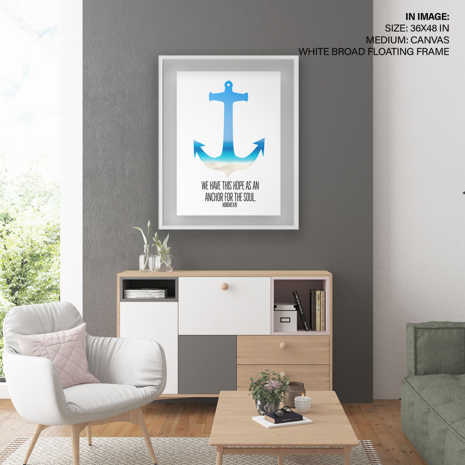 Bible verse anchor wall art print framed art for the soul, wall decor