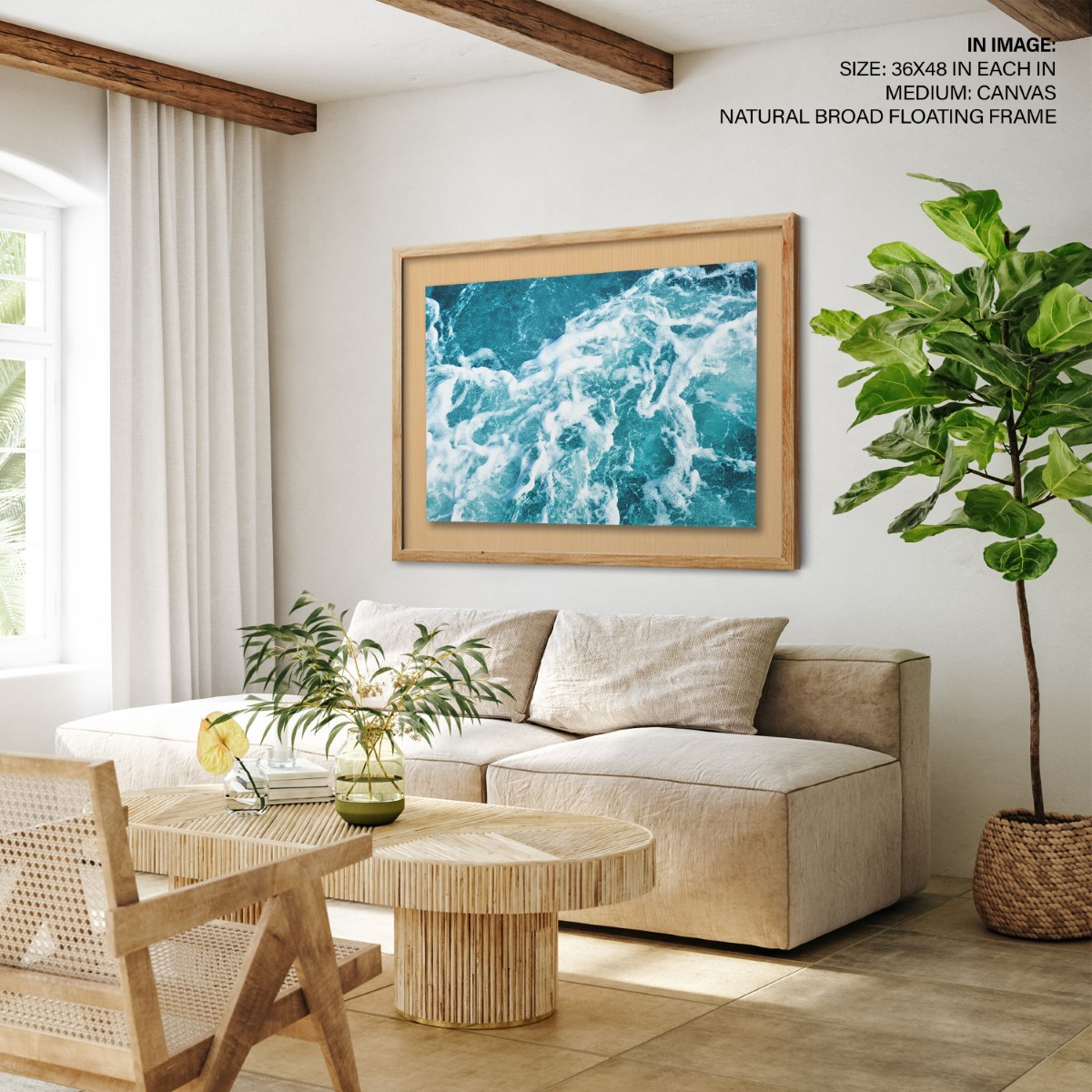 Wall Décor Signs framed ocean art bedroom wall art Crashing Waves wood