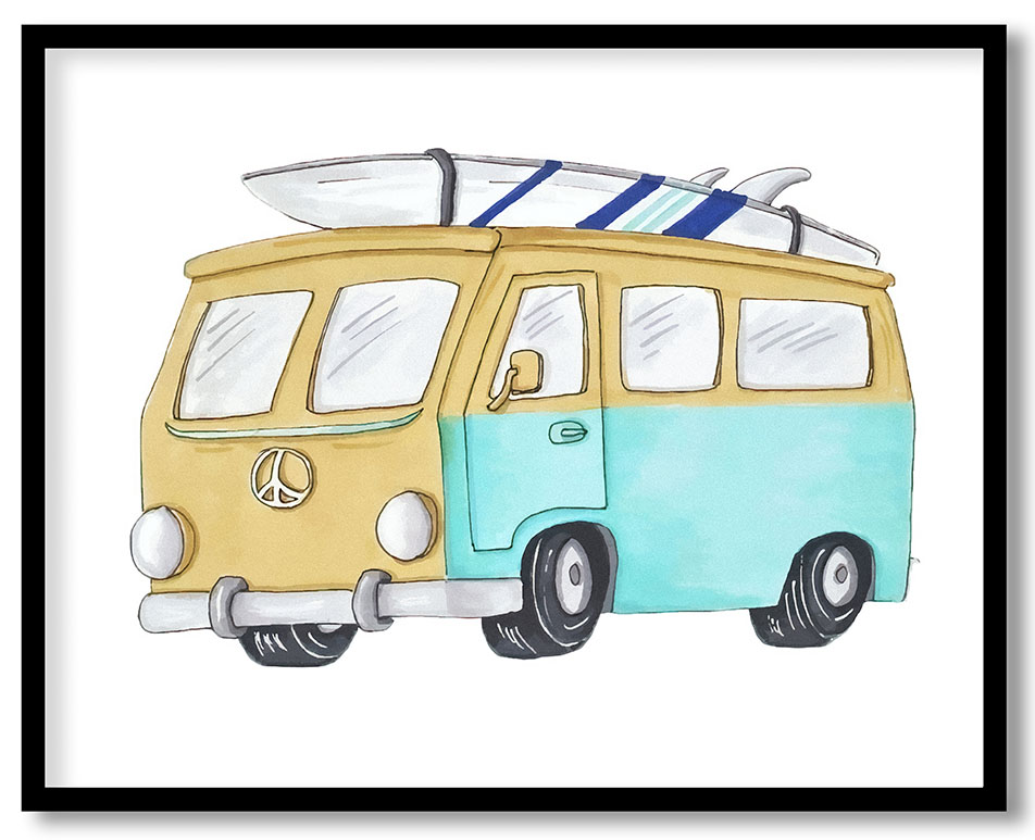 Vintage Bus Beach Print Kids Room Boys Old Car Camper Children Decor Adventure Wall Art Retro Painting Framed Décor Paintings Coverings Decals - Volkswagen Van Room Decor Vintage Bus Beach Print Kids Room Boys Old Car Camper Children Decor Adventure Wall Art Retro Painting Framed Décor Paintings Coverings Decals - Volkswagen Van Room Decor