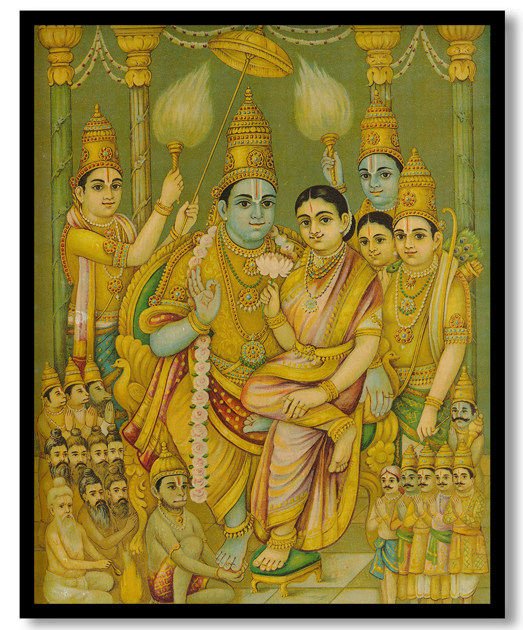 Sri rama pattabhishekam by Raja Ravi Varma (1930) BestOfBharat