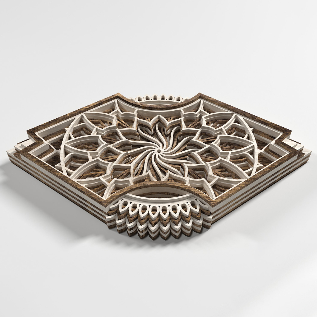 Rustic white wood modern floral mandala BestOfBharat