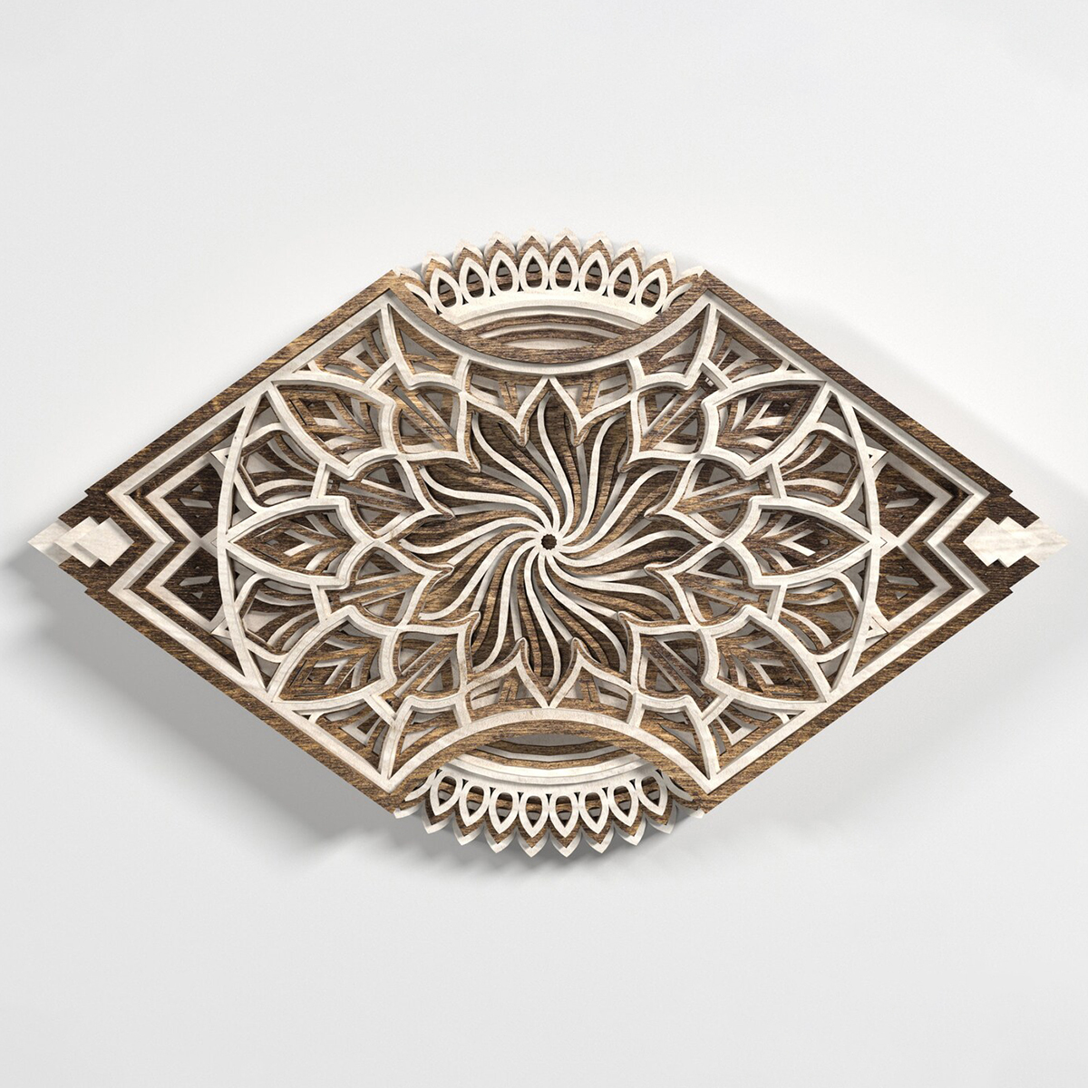 Rustic white wood modern floral mandala BestOfBharat