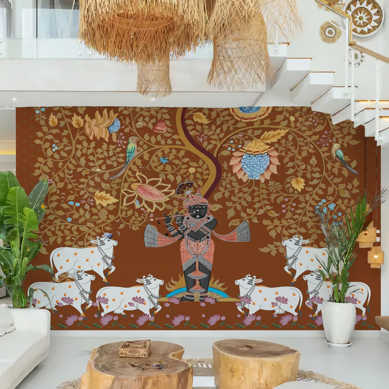 Shrinathji divine pastures - Wall Murals, Wall Paper Decor, Home Decor ...
