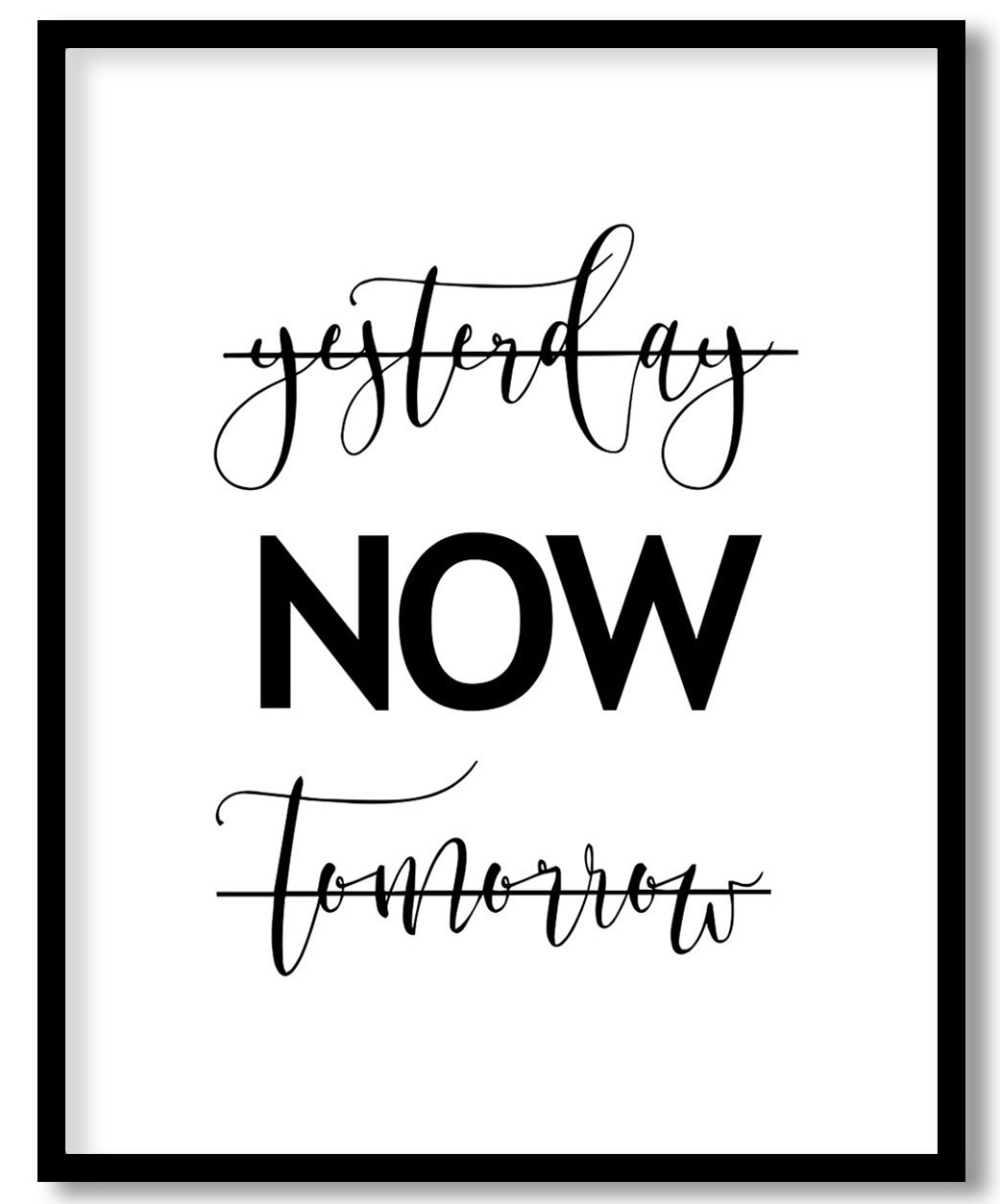 Yesterday Now Tomorrow - Inspirational Framed Wall Art, Ready to Hang ...